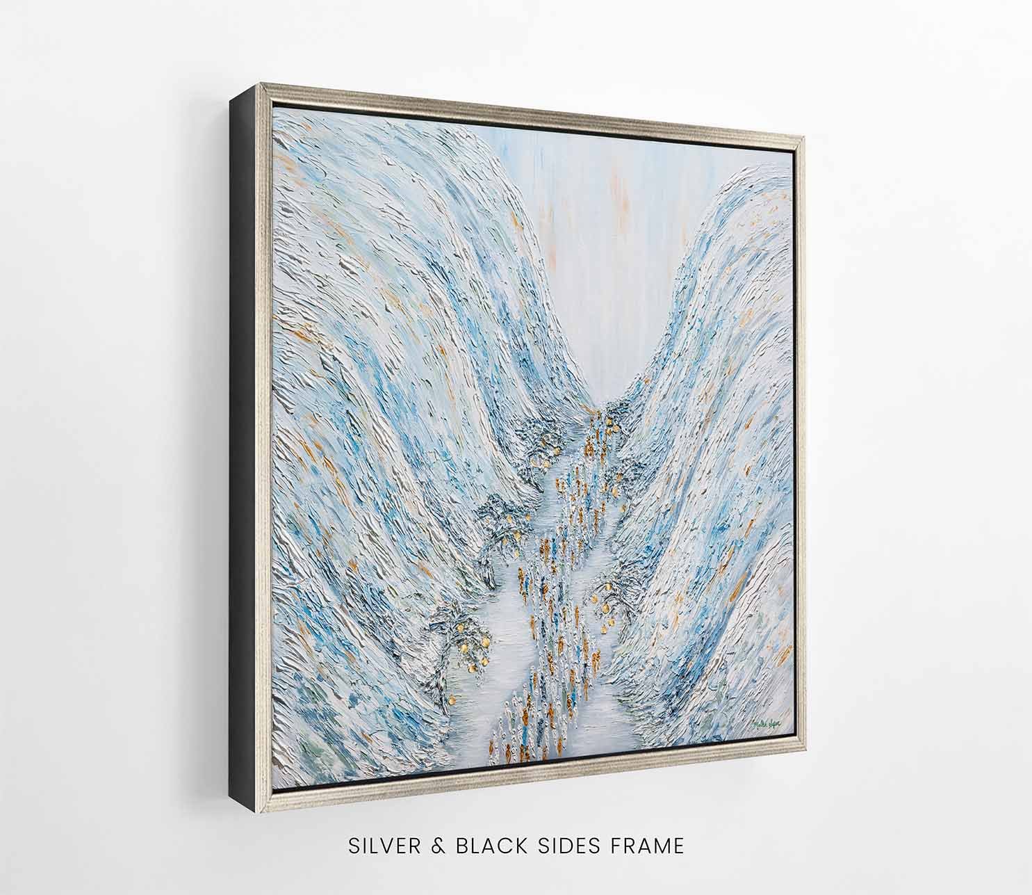 The Gift Within the Miracle canvas mockup FRAME silver and black